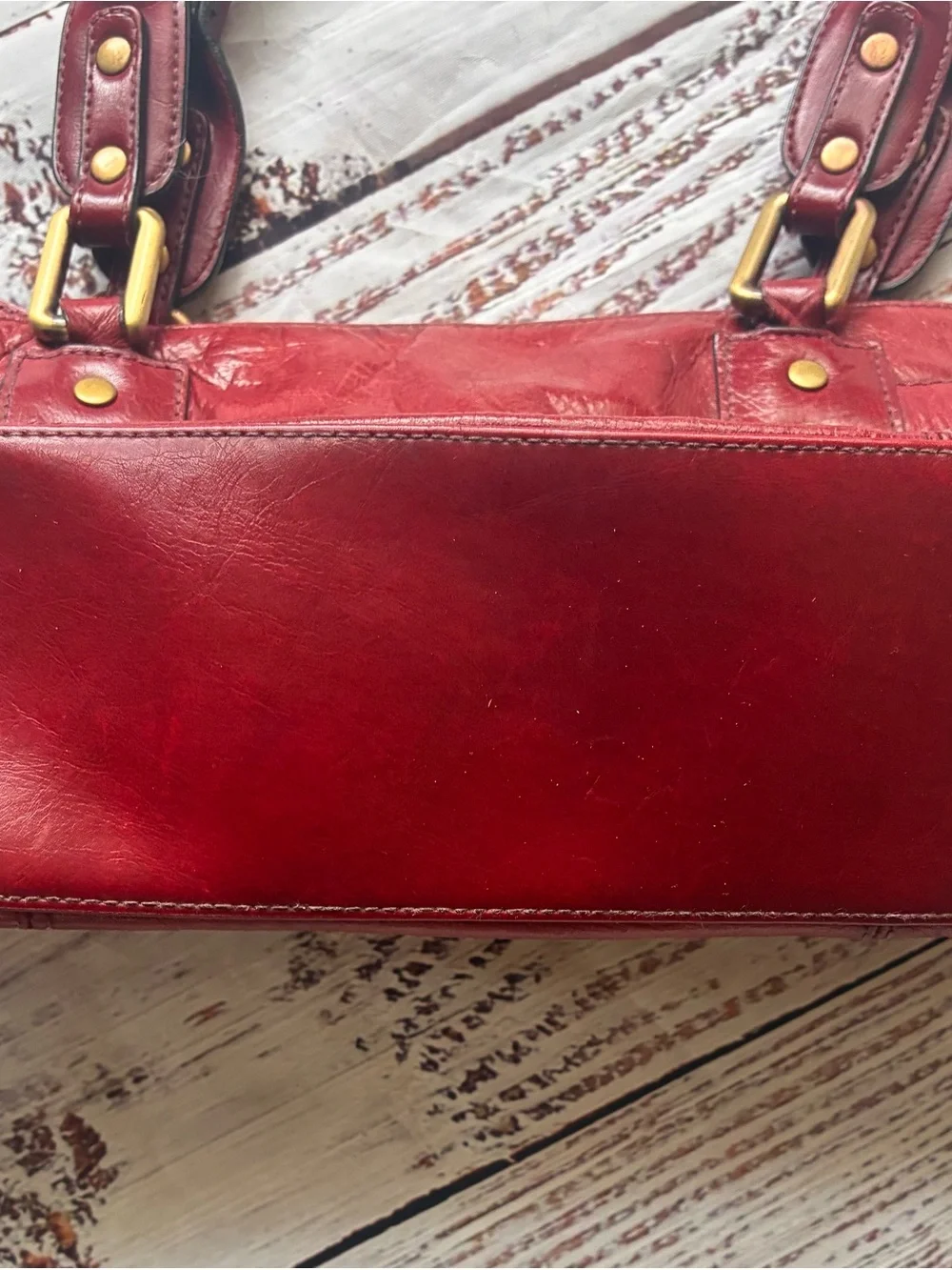 Worthington Classic Red Leather Shoulder Bag - Stylish Everyday Carry